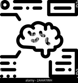 Brain Feature Icon Vector Outline Illustration Stock Vector