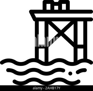 Oil Sea Platform Icon Vector Outline Illustration Stock Vector