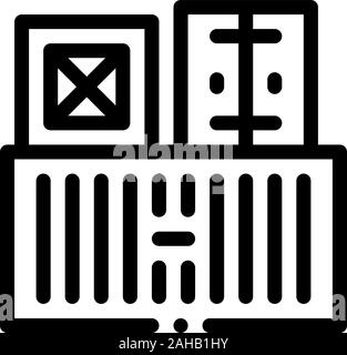 Cargo Containers Icon Vector Outline Illustration Stock Vector