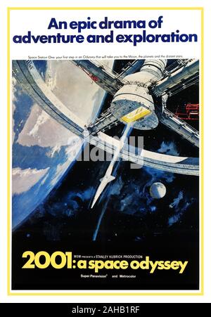 2001: A Space Odyssey Vintage 1968 Movie Poster Director: Stanley Kubrick Writers Stanley Kubrick (screenplay), Arthur C. Clarke (screenplay) Stars: Keir Dullea, Gary Lockwood, William Sylvester.     *©️MGM  STUDIOS* Stock Photo