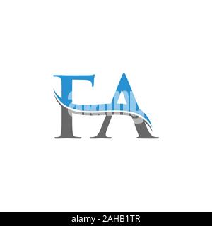 Swoosh Letter FA Logo Design for business and company identity. Water ...