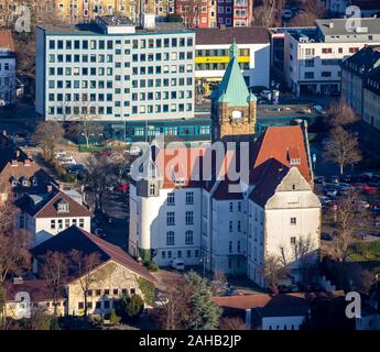 aerial photo, tax office Hattingen, city hall Hattingen, Hattingen, Ennepe-Ruhr district, Ruhr area, North Rhine-Westphalia, Germany, authority, DE, E Stock Photo