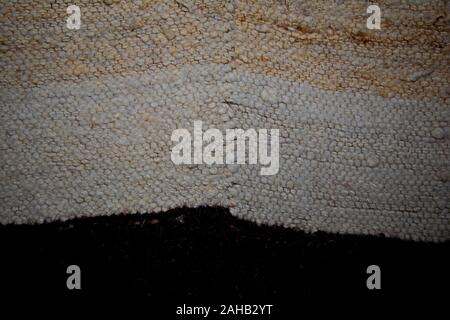 Here is the woven cotton pattern and texture of a rug hand woven in south america Stock Photo