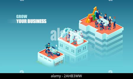 Vector concept of a business growth and financial success Stock Vector
