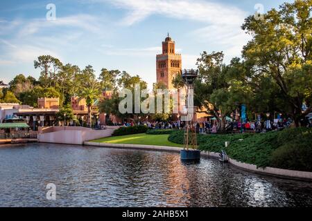 Orlando, Florida. December 18, 2019. Partial view of Morocco Pavillion at Epcot Stock Photo