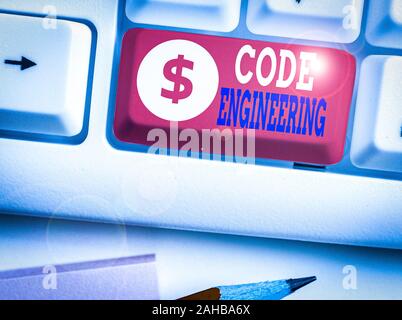 Handwriting text writing Code Engineering. Conceptual photo application of engineering to the development of software Stock Photo