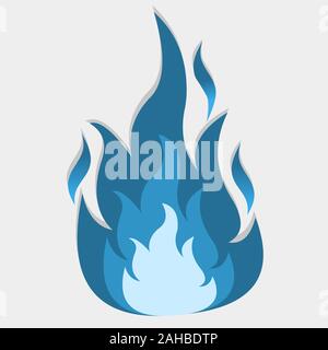blue fire icon isolated vector illustration Stock Vector