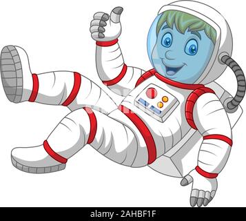 Cartoon Astronaut giving thumbs up Stock Vector