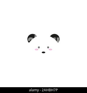 Cute panda face. Vector illustration panda bear . Logo design template. Animal Logotype concept icon. Stock Vector
