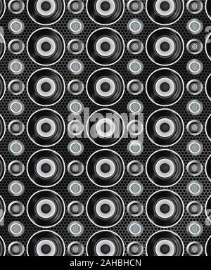 Audio speakers seamless pattern. Vector illustration Stock Vector