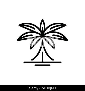 Coconut tree mono line design inspiration. Palm Tree linear outline vector icon. Palm Tree concept stroke symbol design. Stock Vector
