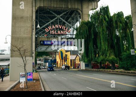 VANCOUVER, CANADA - AUGUST 2019 Granville Market sign. The market is a famous tourist attraction.  Stock Photo