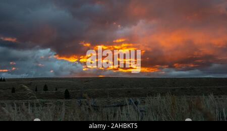 Sunrise at Schwabacher's Landing in The Grand Tetons National Park, Wyoming Stock Photo