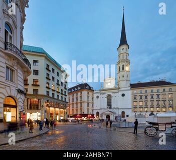 Hofburg Imperial Palace and St. Michael church in Michaeler Platz. Vienna Austria Stock Photo