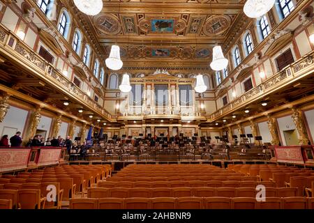 The Goldener Saal (Golden Hall) concert hall of Wiener Musikverein. Vienna Austria Stock Photo