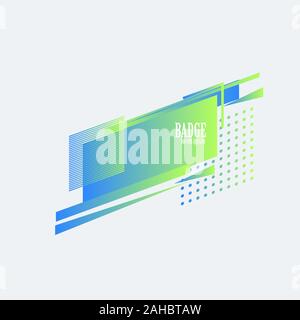 Rectangular geometric badges. Trendy frame, minimal design and abstract gradients frames template layout background vector set stock illustration Stock Vector