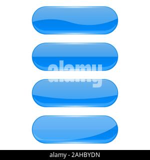 Blue oval buttons Stock Vector