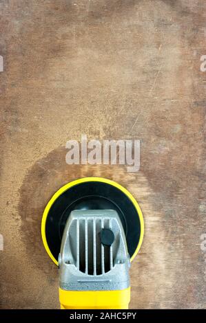 Sander machine on wooden background Stock Photo