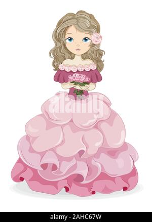 Beautiful princess. Vector art-illustration. Stock Vector | Adobe Stock