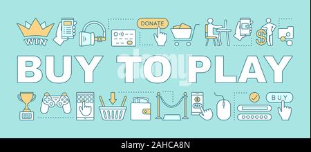 Pay for play word concepts banner. Presentation, website. Buy apps and games. Online shopping. Entertainment. Isolated lettering typography idea with Stock Vector