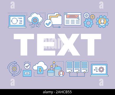 Big data word concepts banner. Database. Presentation, website. Data center, server. Isolated lettering typography idea with linear icons. Vector outl Stock Vector