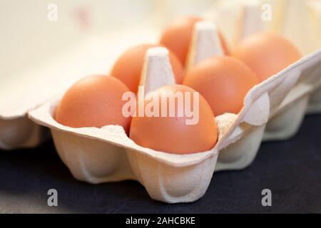 eggs in box Stock Photo