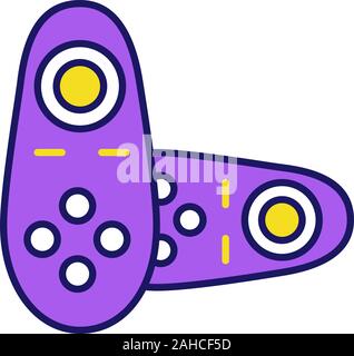 VR controller color icon. Virtual reality wireless gamepad. VR game console, remote control. Isolated vector illustration Stock Vector