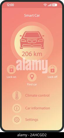 autonomous smart car command control dashboard vector illustration ...