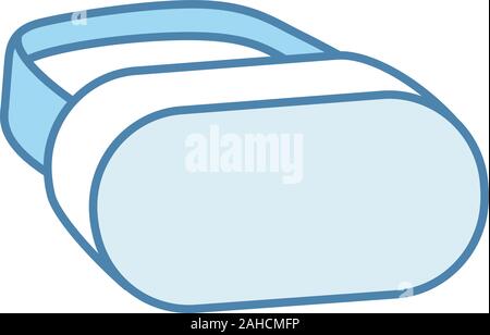 VR headset color icon. 3D virtual reality mask set. VR glasses, goggles perspective view. Isolated vector illustration Stock Vector