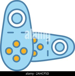 VR controller color icon. Virtual reality wireless gamepad. VR game console, remote control. Isolated vector illustration Stock Vector