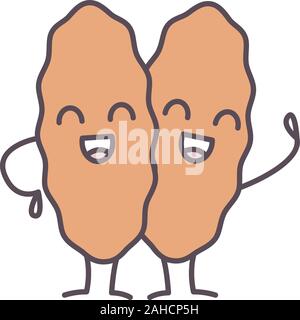 Dead liver emoji color icon. Hepatitis, cirrhosis. Unhealthy digestive gland. Liver diseases. Isolated vector illustration Stock Vector