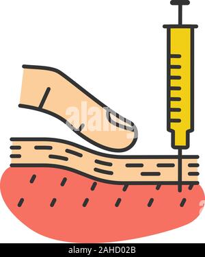 Syringe icon in color drawing. Needle medical doctor Stock Vector Image ...