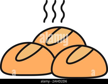 Dinner rolls color icon. Round buns. Isolated vector illustration Stock Vector