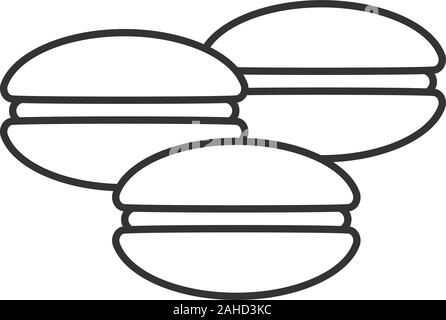 Macarons linear icon. Thin line illustration. Contour symbol. Vector isolated outline drawing Stock Vector