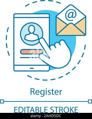 Mail online registration icon outline vector. Web register. Internet ...