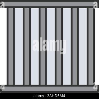 Prison bars color icon. Animal cage. Jail. Isolated vector illustration Stock Vector