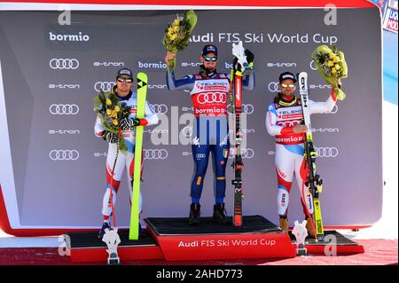 Bormio, Italy. 28th Dec, 2019. podiumduring AUDI FIS World Cup 2019 - Men's Downhill, Ski in Bormio, Italy, December 28 2019 - LPS/Giorgio Panacci Credit: Giorgio Panacci/LPS/ZUMA Wire/Alamy Live News Stock Photo