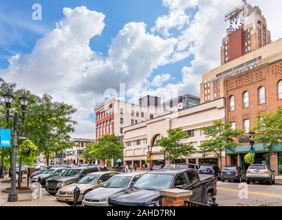 S Washington Square in downtown Lansing, Michigan, USA Stock Photo