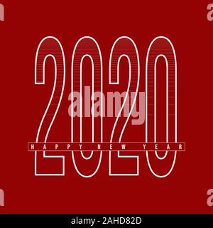 2020 Happy New Year solid background template design. editable vector for social media post, banner, brochure, poster, social media story. Stock Vector
