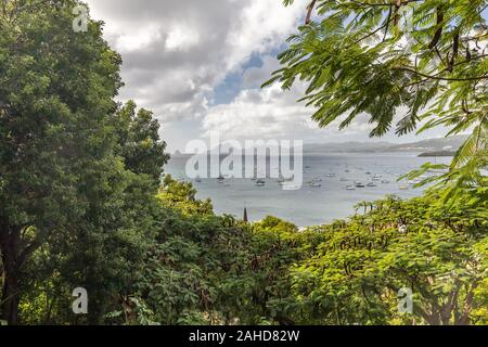 Bay view from high point in Sainte-Anne, Martinique, France Stock Photo