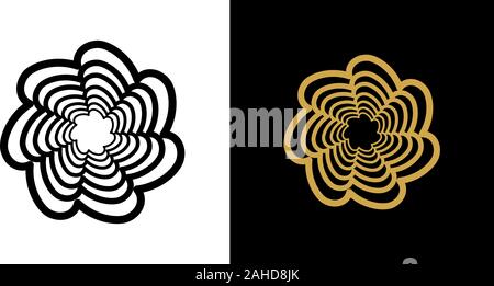 vector abstract colorful lace floral line ornamental round icon, logo isolated. Mandala Logo design. Stock Vector