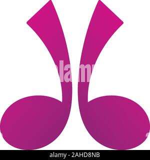 Music notes logo template on white background. Musical vector icon. Stock Vector