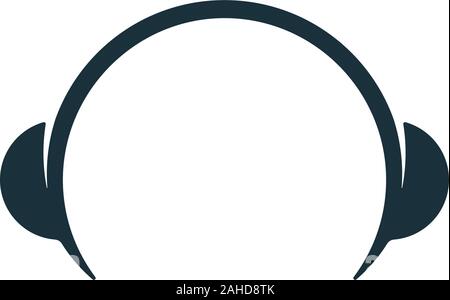 Simple headphones symbol. Abstract musical icon design. Stock Vector