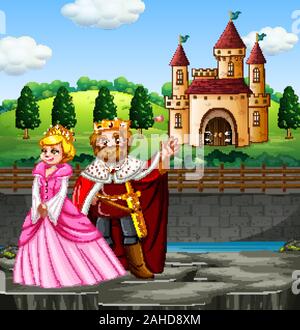 Scene with king and queen at the palace illustration Stock Vector Image ...