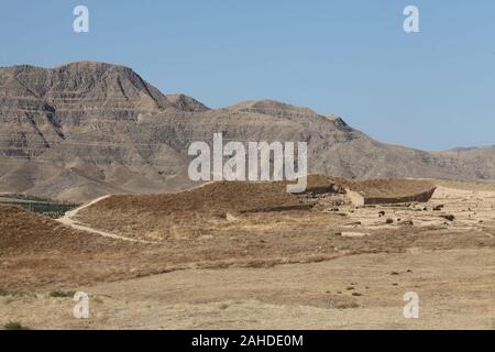 Site of the ancient settlement of Iranian peoples at Nisa in modern day Turkmenistan Stock Photo