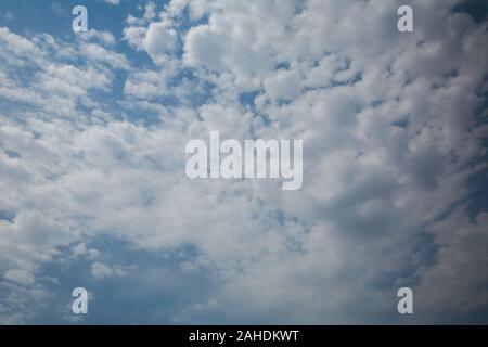 Blue sky and clouds background material. Blue sky with white clouds.blue sky with cloud closeup . Stock Photo