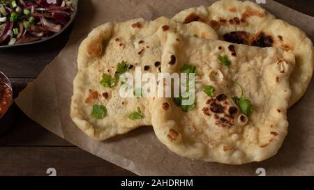Indian fresh baked naan breads Stock Photo
