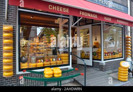 Gouda cheese store, Henri Willig Cheese Farm Store, Gouda, Netherlands Stock Photo