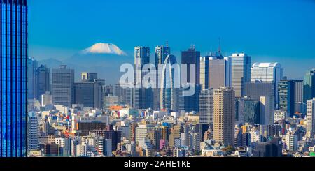 Tokyo skyline with Mount Fuji,  Japan. Stock Photo