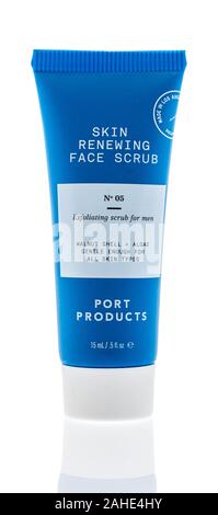 Winneconne, WI - 29 September 2019 : A package of Port Products renewing scrub face wash on an isolated background Stock Photo